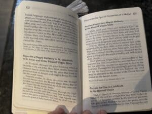 Sample pages from Mother Love: A Manual for Christian Mothers, leatherette edition
